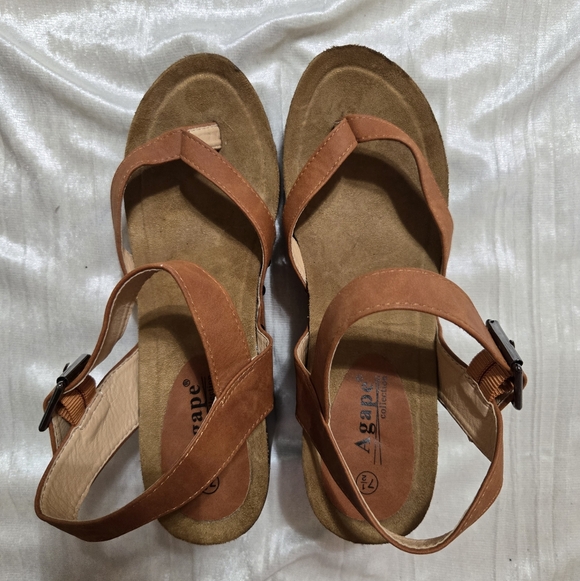 Women’s Brown Strappy Platform Sandals By Agape Size 7 1/2 NWOB - Picture 8 of 8